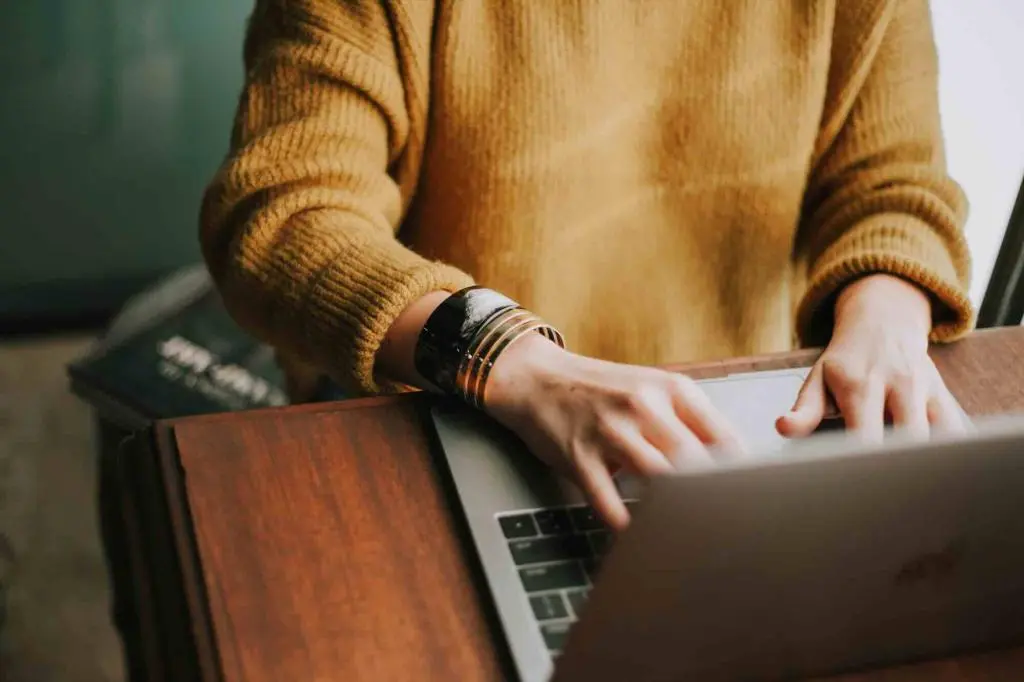 Person using the laptop